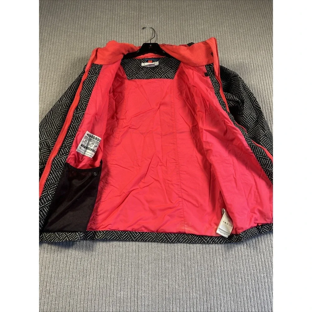 Columbia Girls Jacket L 14-16 Omni Tech Waterproof Black Lightweight Rain Hooded